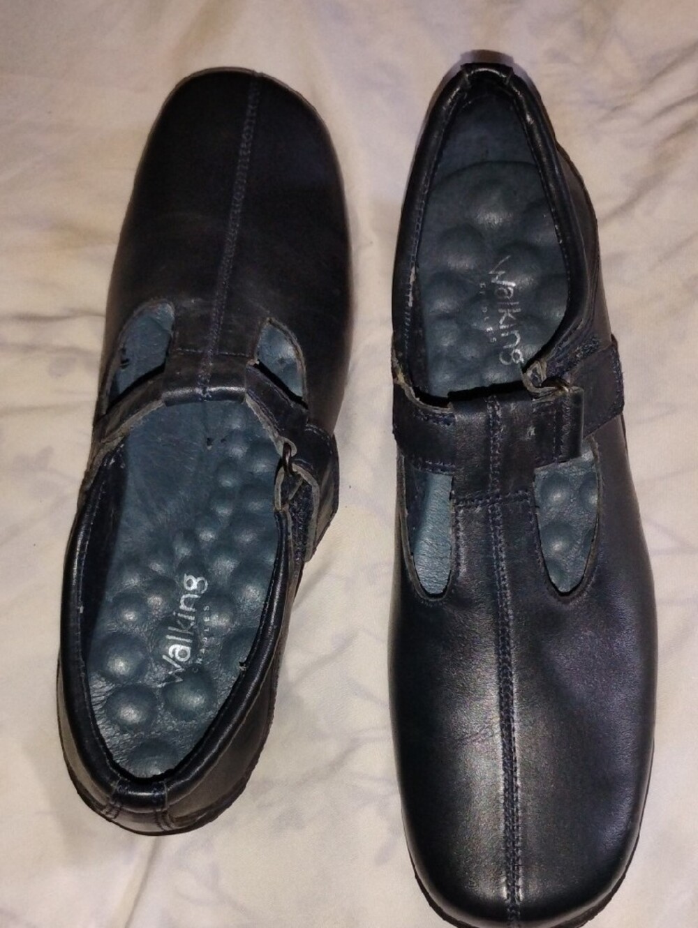 Walking Cradles Women's Blue/Black Leather Comfort Flats